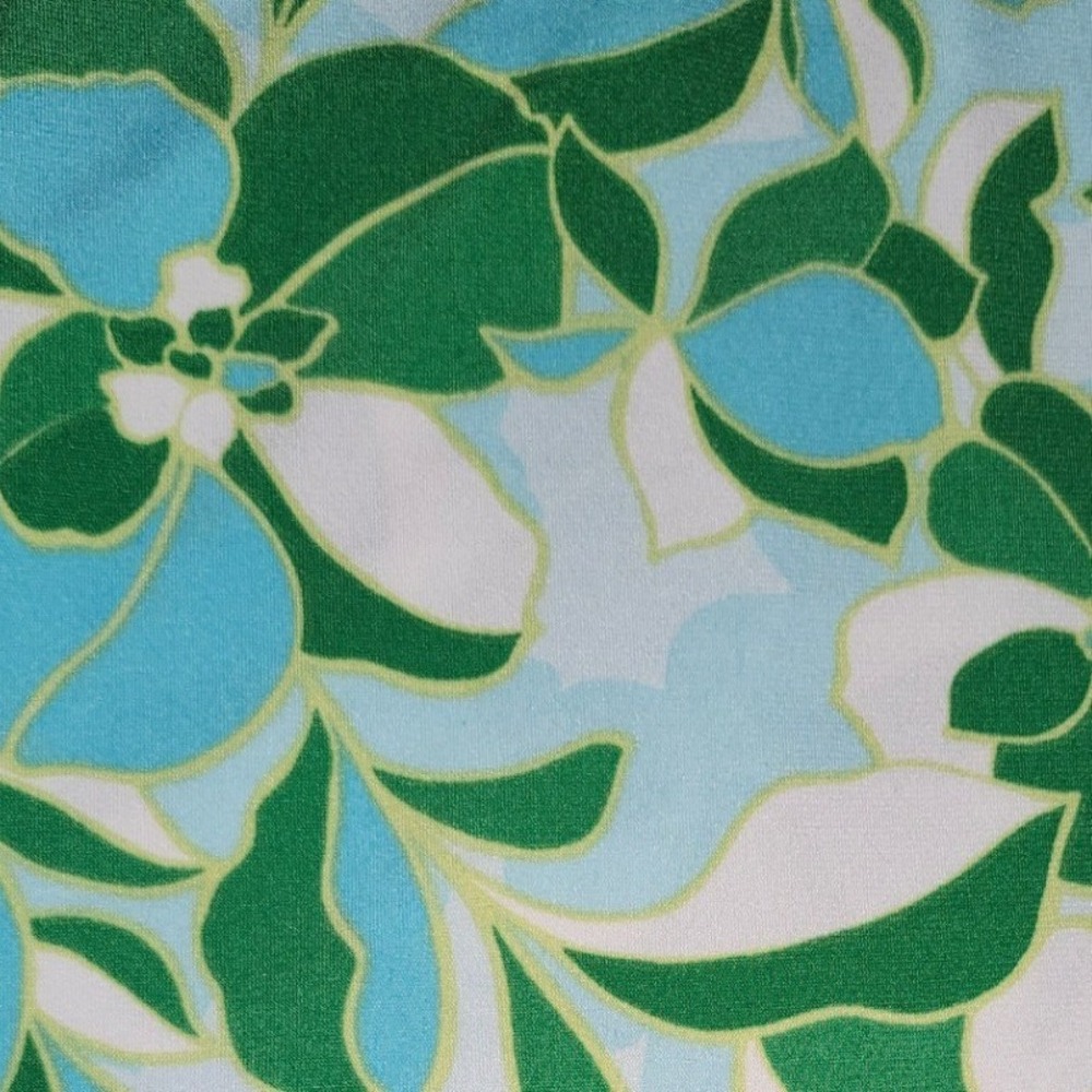 Sam and Jess Womens Green Blue Floral Cold Shoulder Knit Top Lattice Detail NWT - Picture 4 of 5